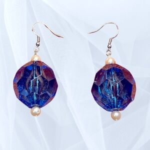 Blue Sphere Earrings with Perla colored beads
